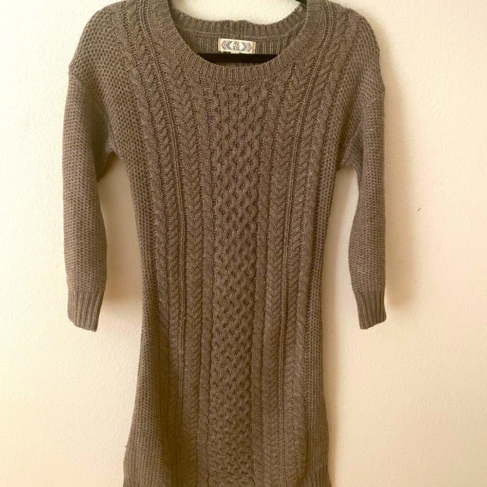 Pink Rose Knit Sweater Dress